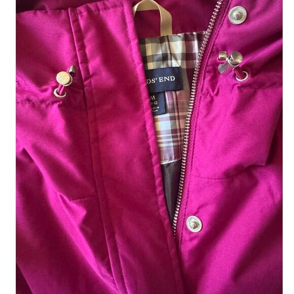 Lands’ End Women’s Medium Raspberry Pink Anorak Rain Jacket Lined Pockets - Picture 8 of 9